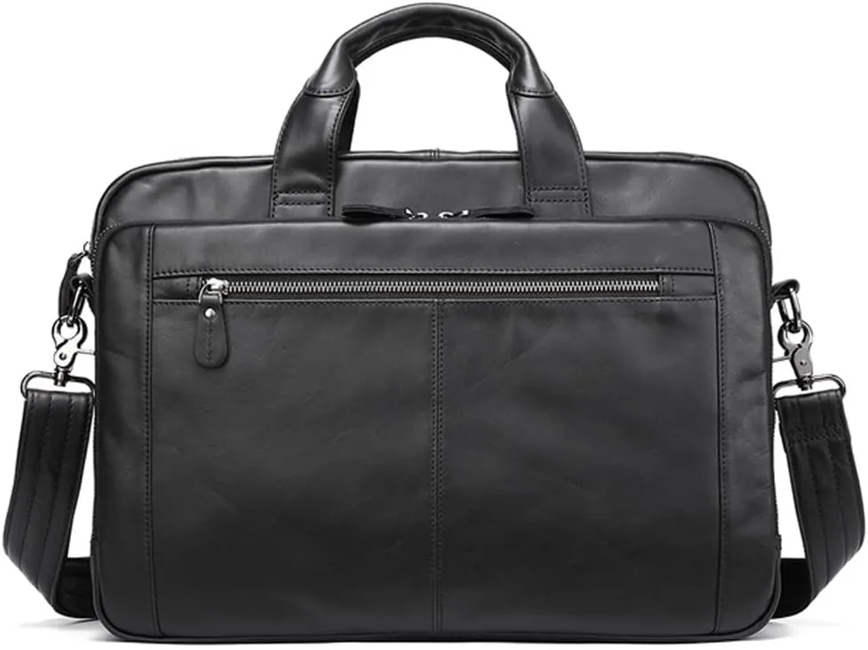 14 Inch Briefcase Convertible Messenger Bags Handbag Men Genuine Leather Multifunctional Work Business Shoulder Bag