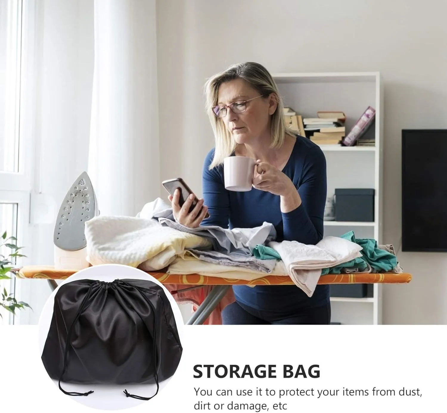 2 Pack Duvet Storage Bag Large Extra Large Drawstring Bags for Household Storage Dustproof Easy to Use