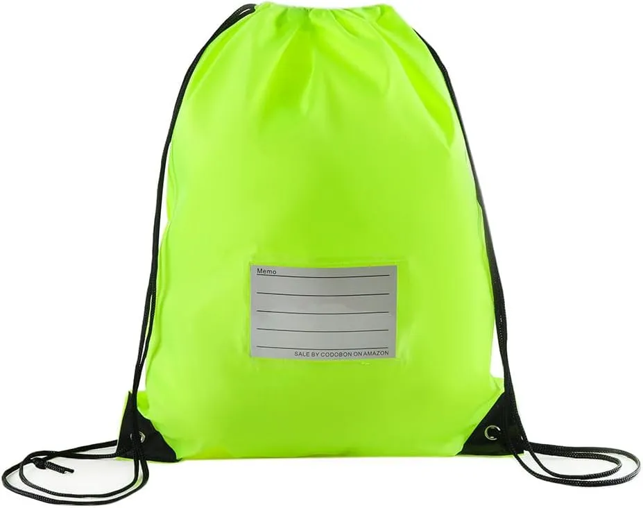 20 Pcs Drawstring Bags,Bulk Draw String Backpack, Cinch Bag Sackpack for Travel Gym Sport, Fluorescent Green