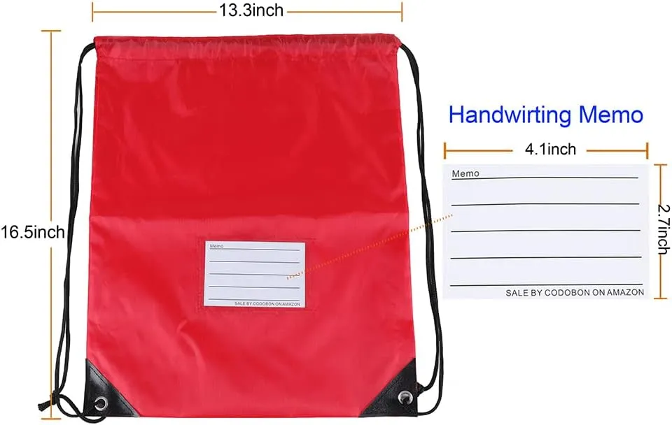 20 Pcs Drawstring Bags,Bulk Draw String Backpack, Cinch Bag Sackpack for Travel Gym Sport, Red