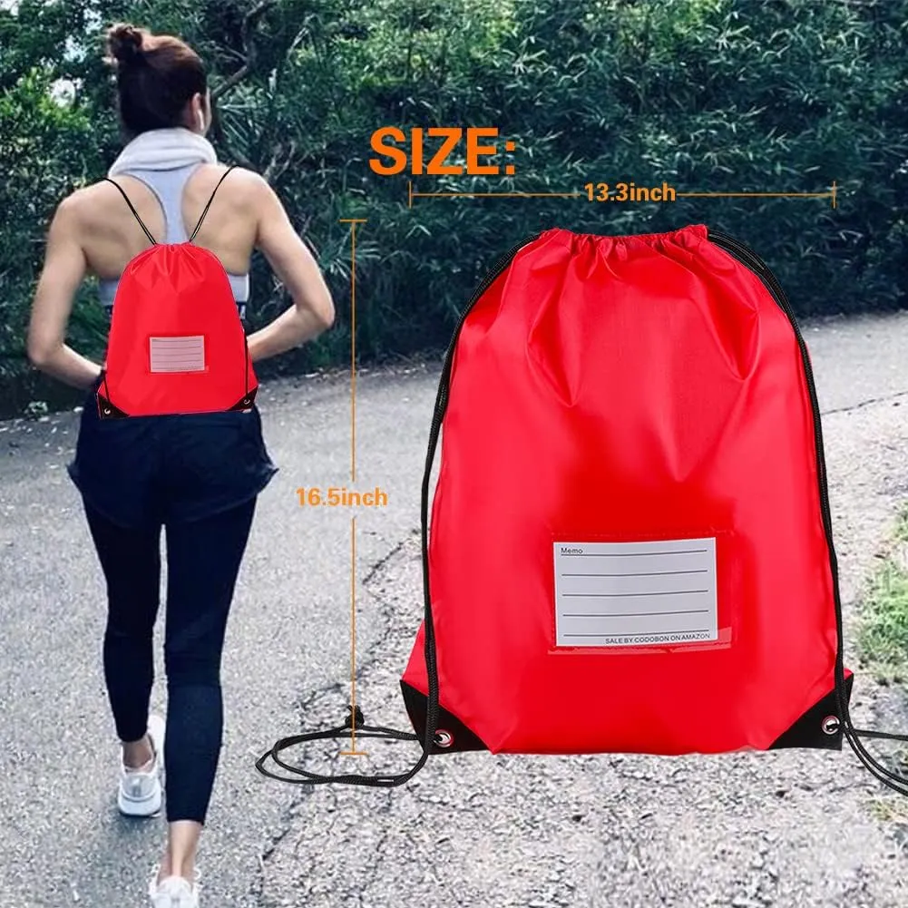 20 Pcs Drawstring Bags,Bulk Draw String Backpack, Cinch Bag Sackpack for Travel Gym Sport, Red