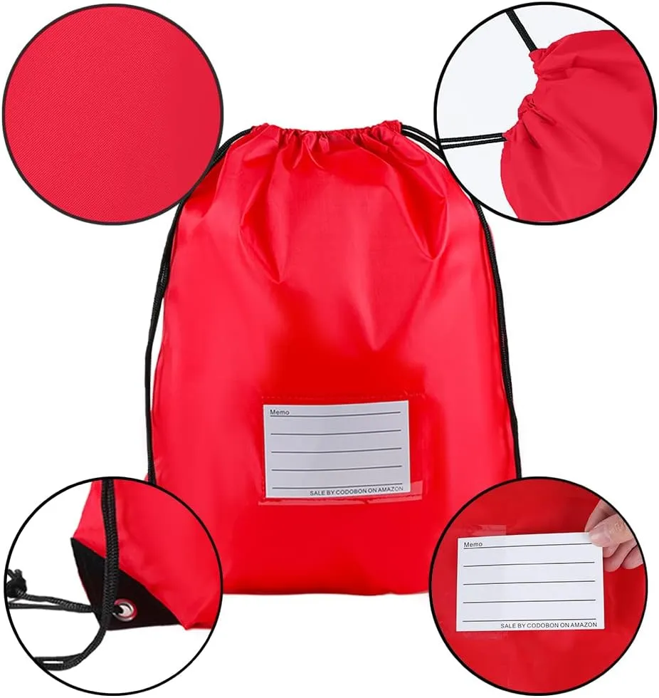 20 Pcs Drawstring Bags,Bulk Draw String Backpack, Cinch Bag Sackpack for Travel Gym Sport, Red