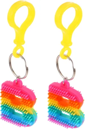 2Pcs Alphabet Key Chains Stylish Bag Ornaments for Car Keys Lightweight Durable Soft Key Decor for Backpacks Accessories
