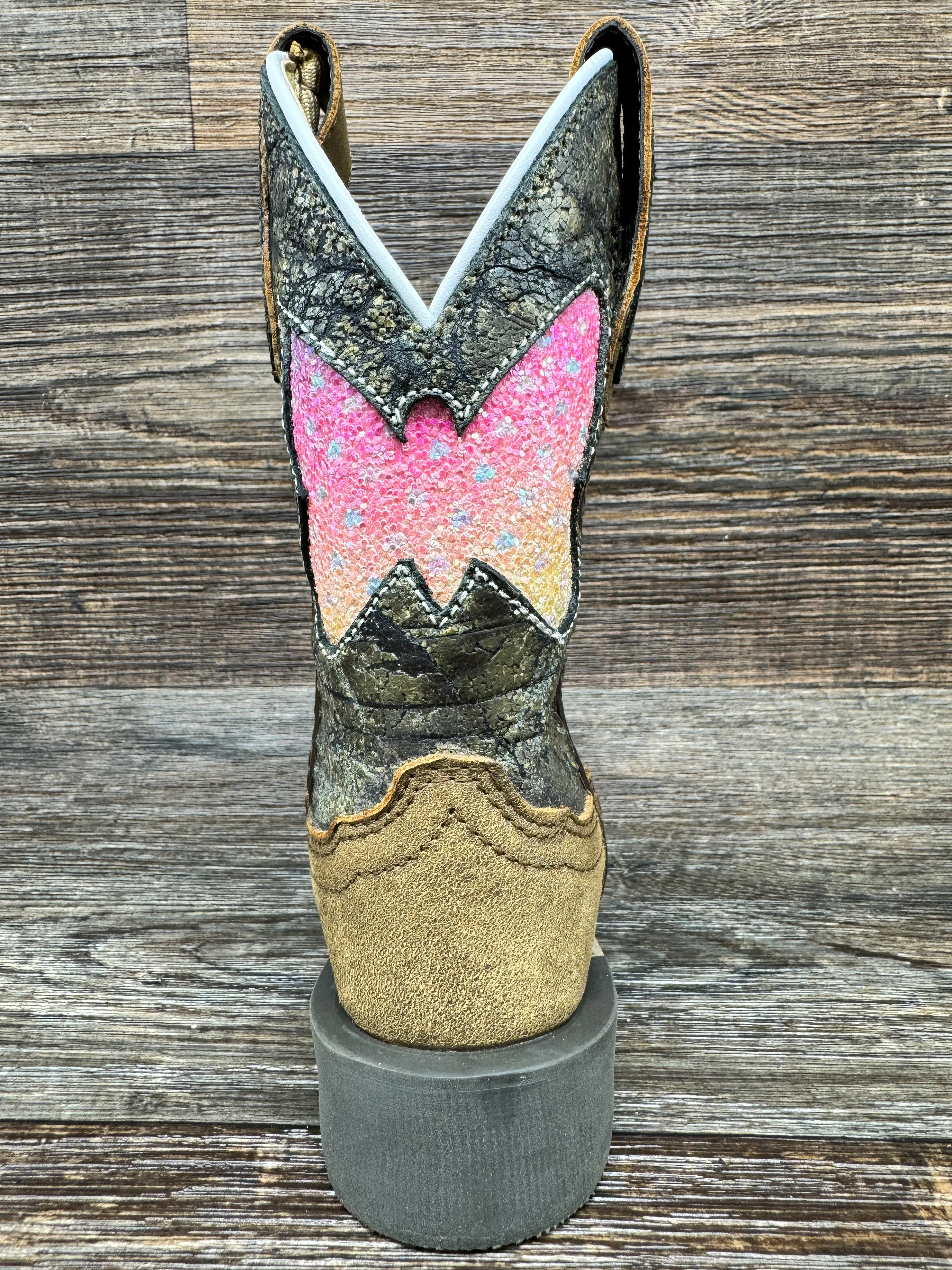 3306C Girl's Chloe Square Toe Western Boot by Smoky Mountain
