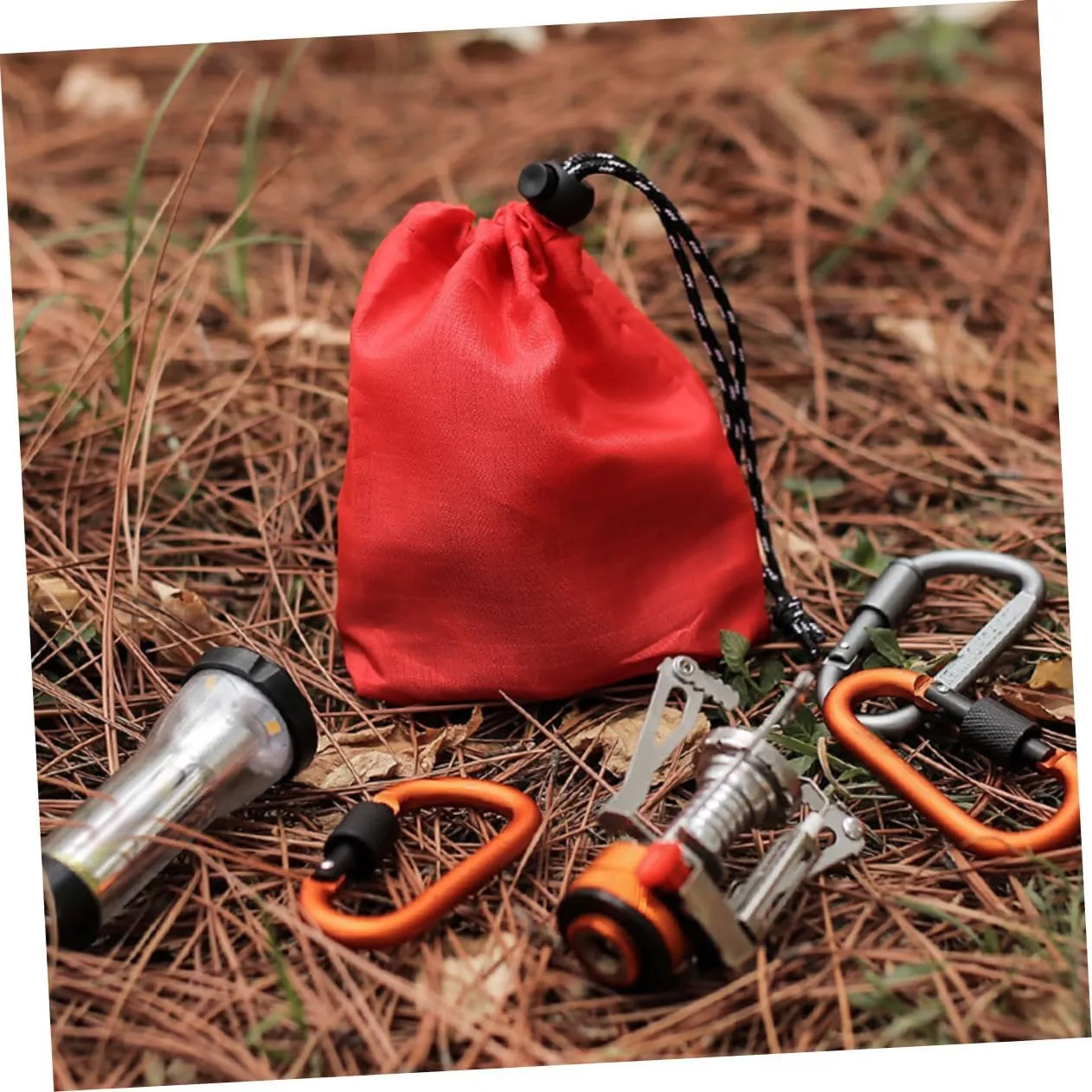 4sets Polyester Roll-up Produce Bags Drawstring Sports Duffle Bag for Small Sundries 4pcs*4