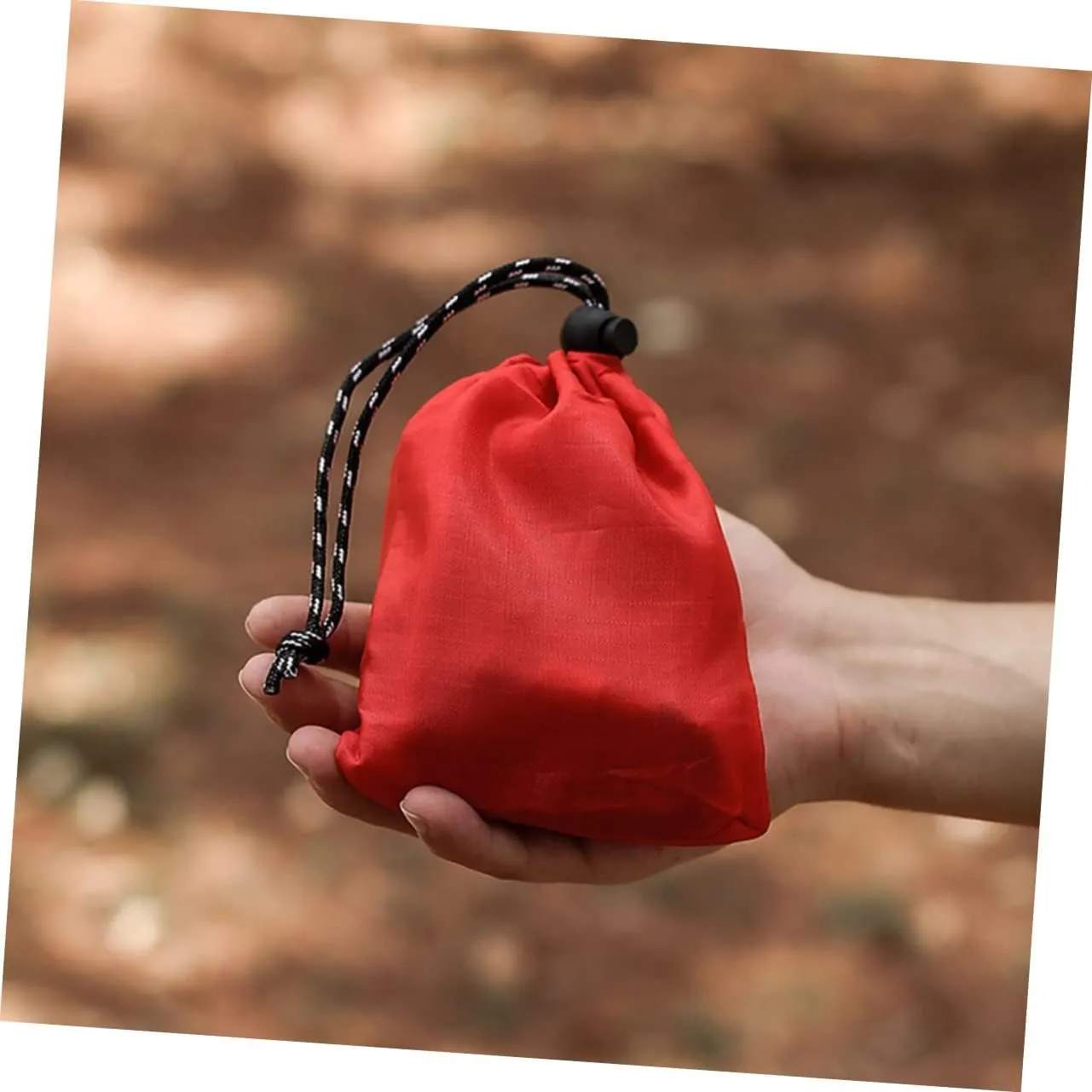 4sets Polyester Roll-up Produce Bags Drawstring Sports Duffle Bag for Small Sundries 4pcs*4
