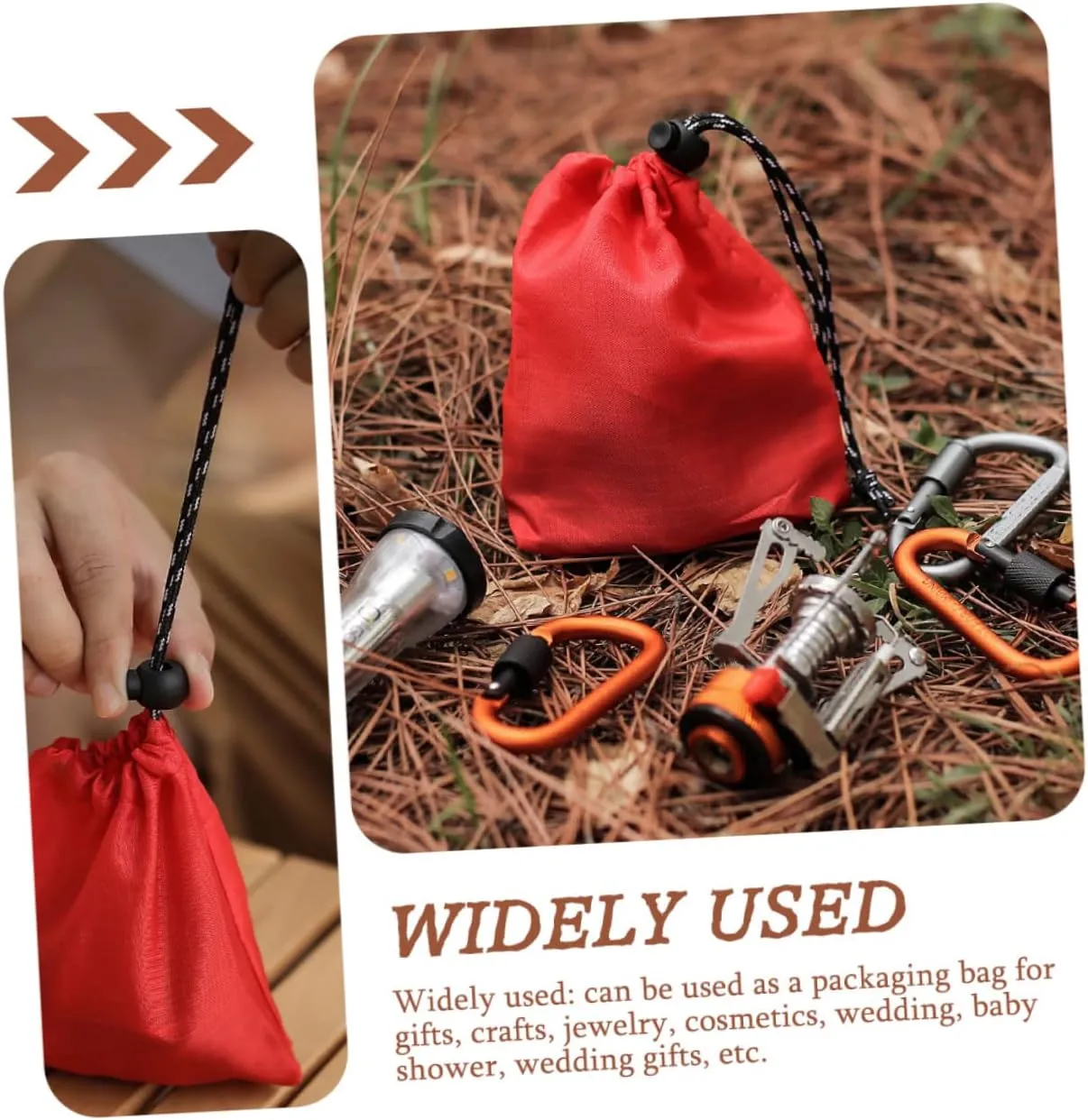4sets Polyester Roll-up Produce Bags Drawstring Sports Duffle Bag for Small Sundries 4pcs*4