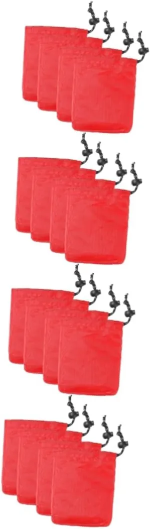 4sets Polyester Roll-up Produce Bags Drawstring Sports Duffle Bag for Small Sundries 4pcs*4