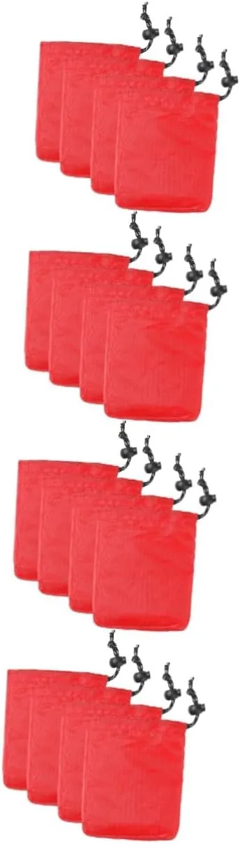 4sets Polyester Roll-up Produce Bags Drawstring Sports Duffle Bag for Small Sundries 4pcs*4
