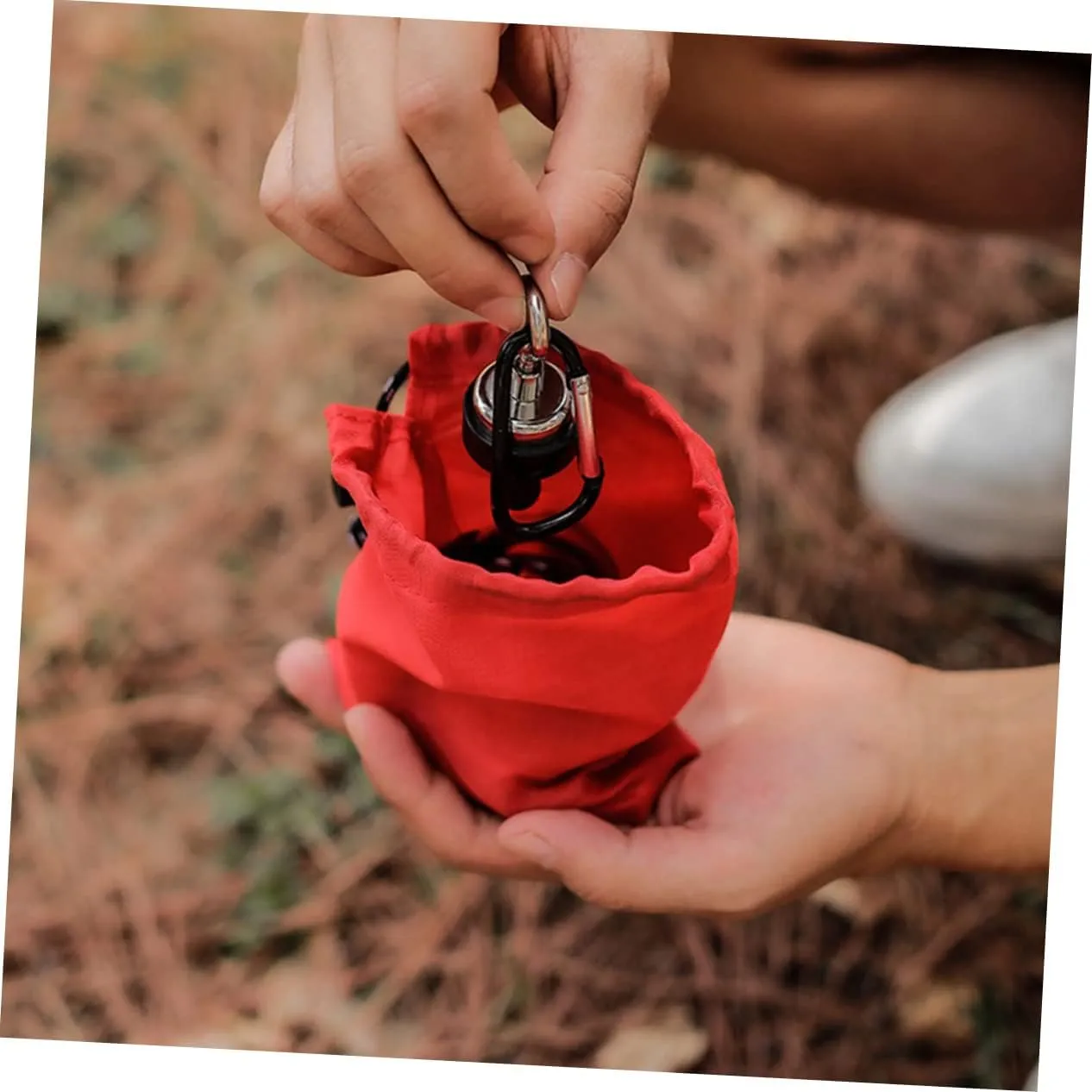 4sets Polyester Roll-up Produce Bags Drawstring Sports Duffle Bag for Small Sundries 4pcs*4