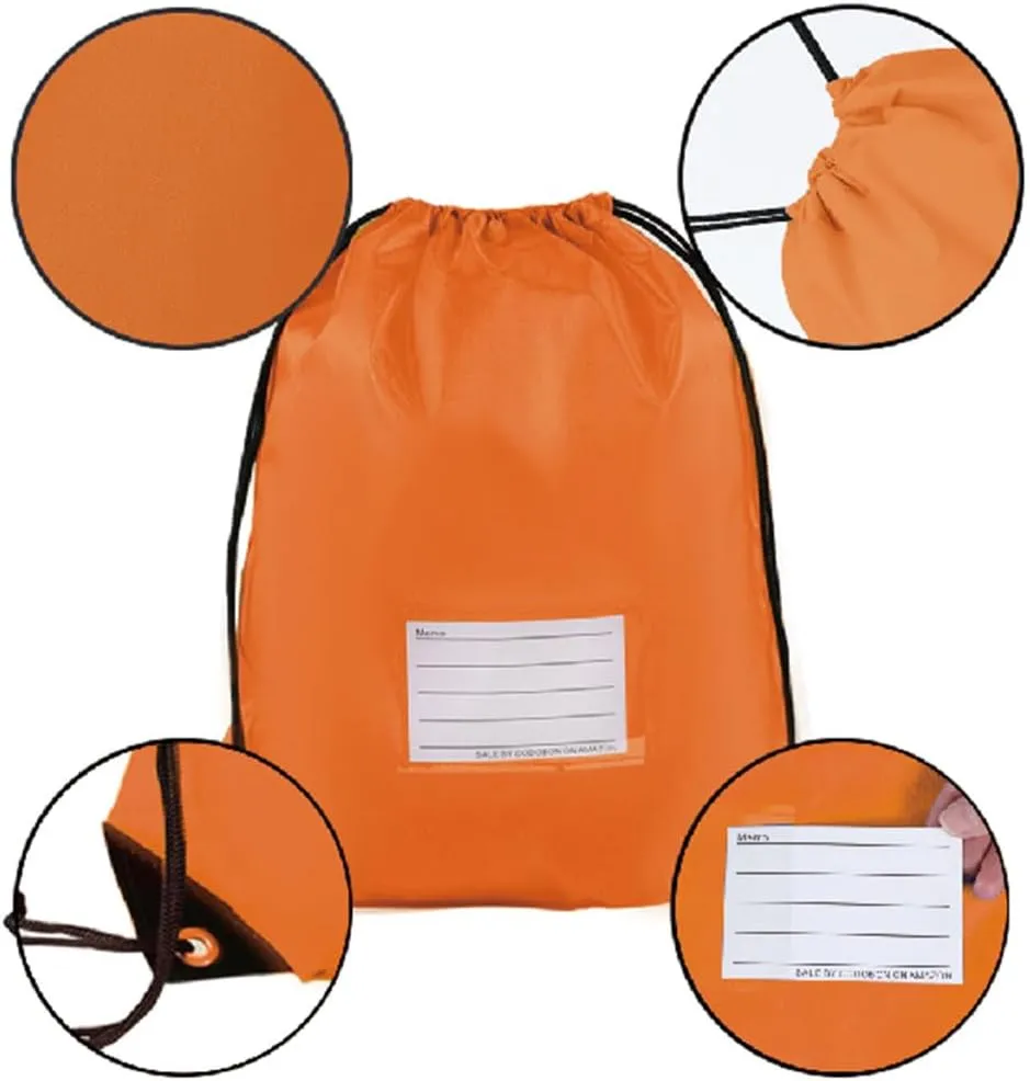 50 Pcs Drawstring Bags,Bulk Draw String Backpack, Cinch Bag Sackpack for Travel Gym Sport, Orange