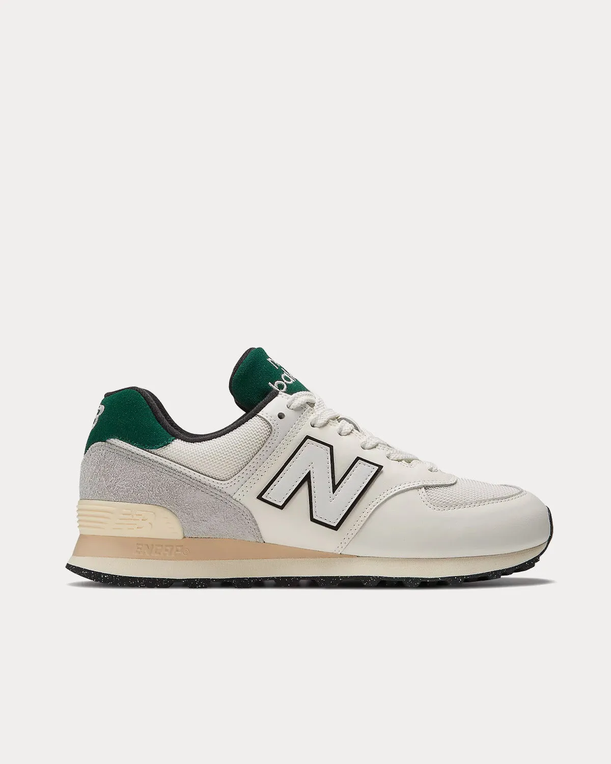 574 White / Green Low Top Sneakers