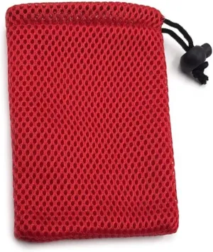 5Pcs Nylon Mesh Drawstring Bag 5 x 3.5 Inch, Red Small Storage Pouch String Bags for Mini Stuff MP3 Charger Earphone Key, Travel Kit Organizer for Lipstick Cosmetic Jewelry