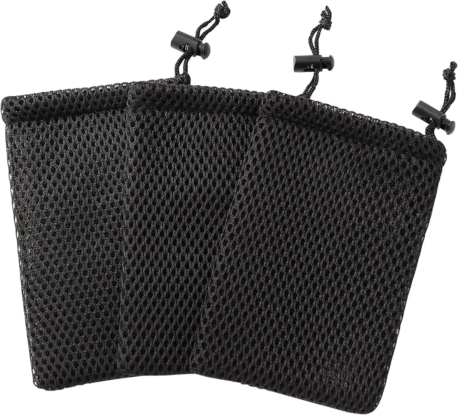5pcs Nylon Mesh Drawstring Bag, 5 x 3.5 Inch Small Storage Pouch String Bags for Mini Stuff MP3 Charger Earphone Key, Travel Kit Organizer for Lipstick Cosmetic Jewelry, Black