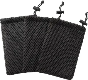 5pcs Nylon Mesh Drawstring Bag, 5 x 3.5 Inch Small Storage Pouch String Bags for Mini Stuff MP3 Charger Earphone Key, Travel Kit Organizer for Lipstick Cosmetic Jewelry, Black