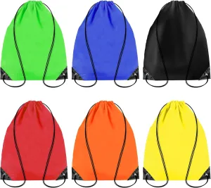6PCS drawstring backpack - drawstring bags gym drawstring bags string backpack draw string back bag cinch bags drawstring for gym sports storage travel Camp, Sturdy and Durable
