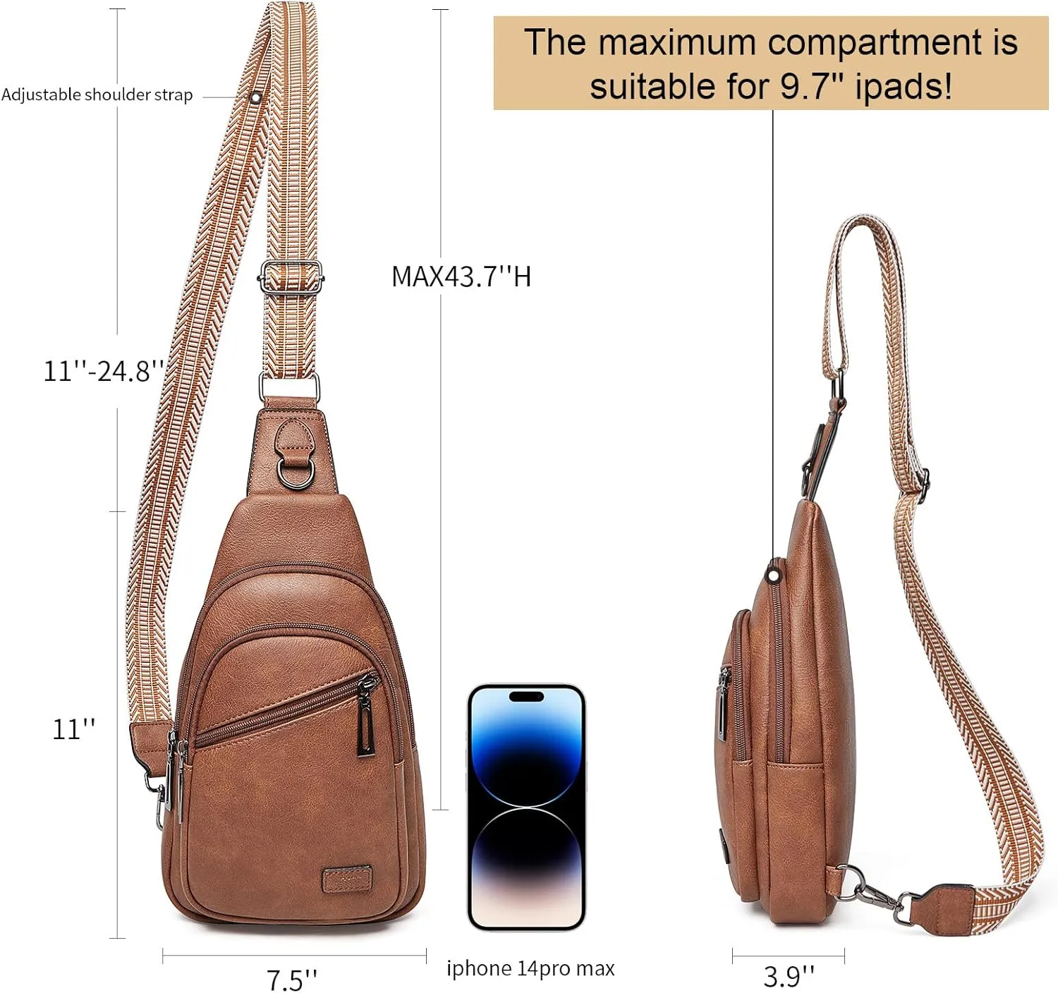 7L Sling Bag Crossbody Bags for Women Fanny Packs Purses Cross Body Bag for Woman Small backpack Travel Shoulder Bag handbags