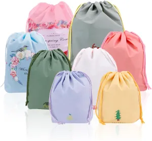 8 PCS Packing Organiser Drawstring Bags for Travel, Luggage Bag Toiletry Pouch(Color Random)