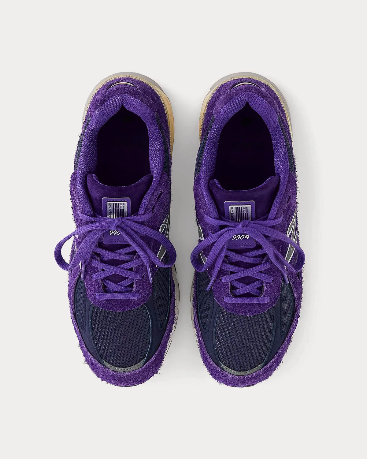 990v4 Suede Plum / Silver Low Top Sneakers