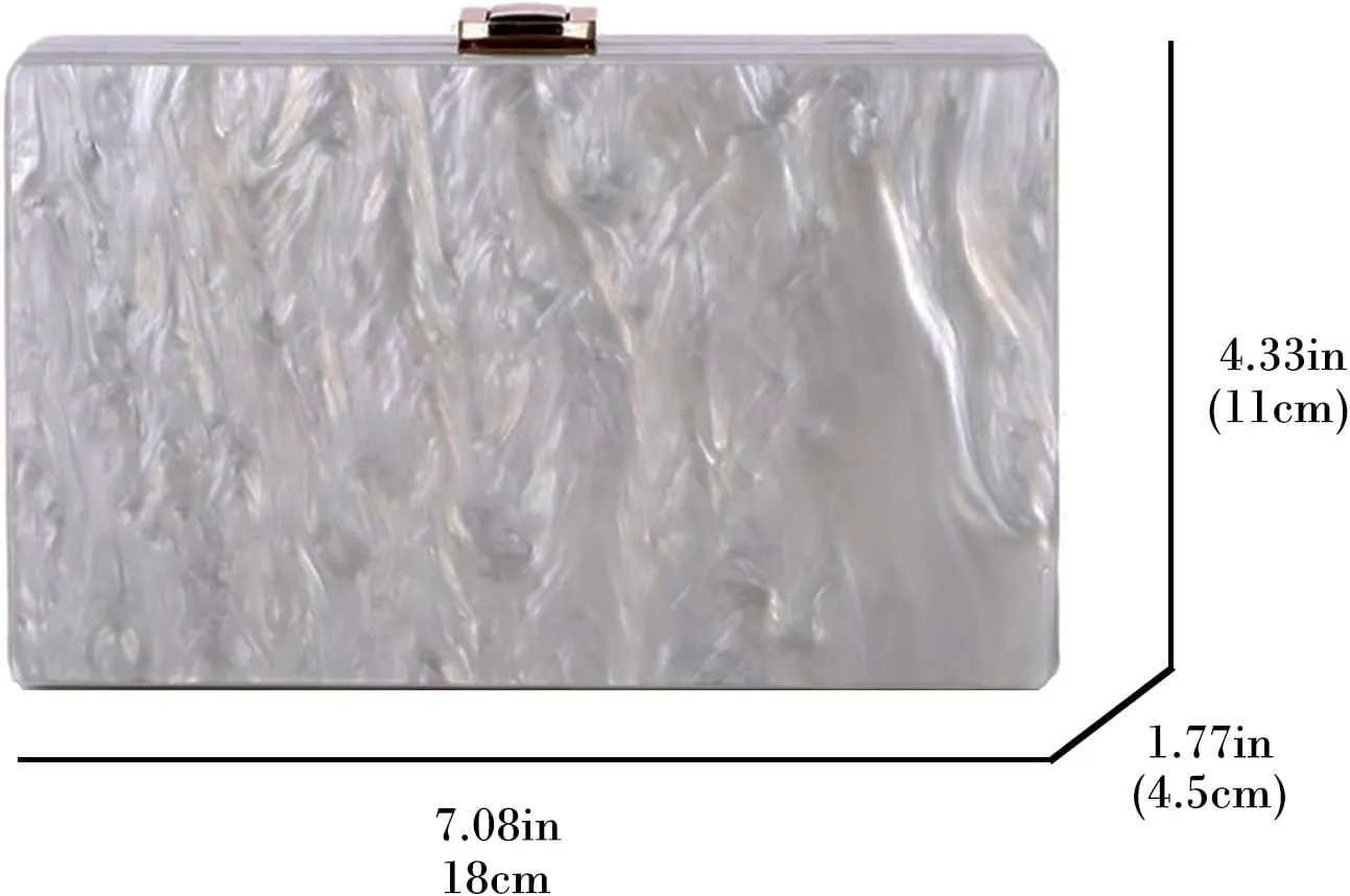Acrylic Clutch Bags Purse Bag Marble Evening Bag Handbags for Women Wedding Prom Party Bride