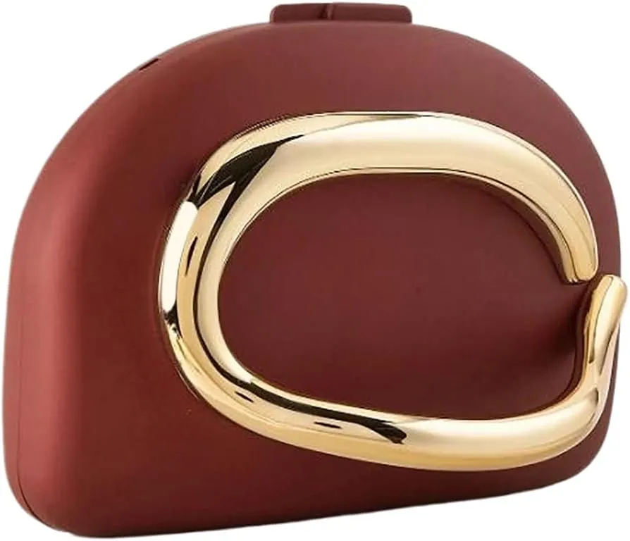 Acrylic Evening Clutch Metal Handle Handbag Shell Shape Shoulder Crossbody Bag for Wedding Party Causal