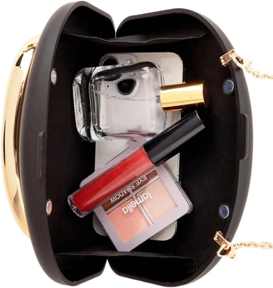 Acrylic Evening Clutch Metal Handle Handbag Shell Shape Shoulder Crossbody Bag for Wedding Party Causal