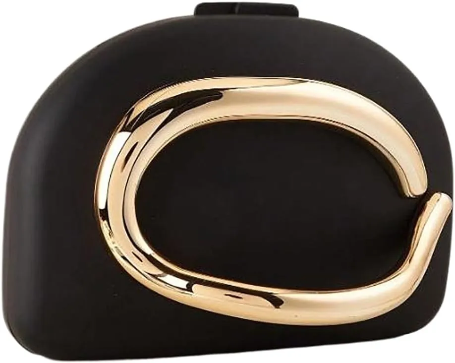 Acrylic Evening Clutch Metal Handle Handbag Shell Shape Shoulder Crossbody Bag for Wedding Party Causal