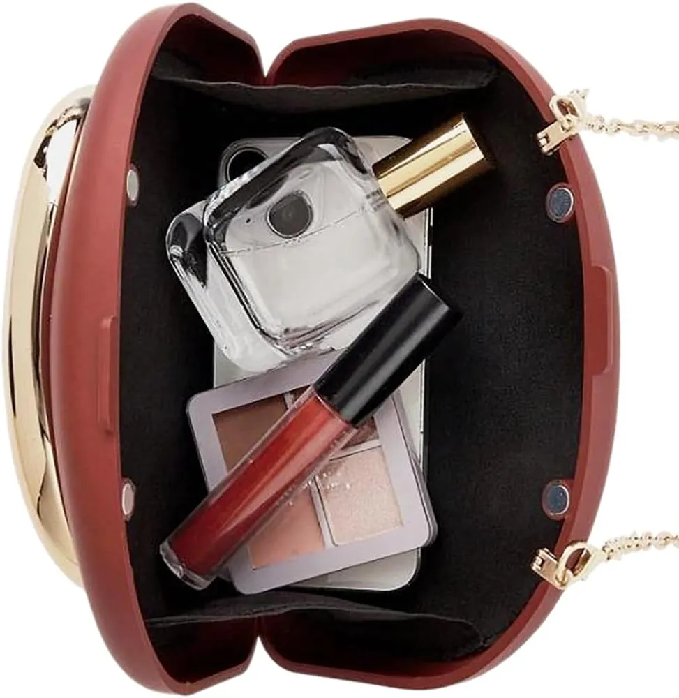 Acrylic Evening Clutch Metal Handle Handbag Shell Shape Shoulder Crossbody Bag for Wedding Party Causal