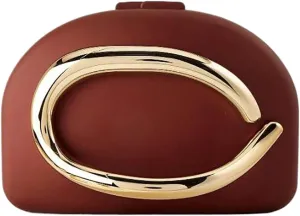 Acrylic Evening Clutch Metal Handle Handbag Shell Shape Shoulder Crossbody Bag for Wedding Party Causal
