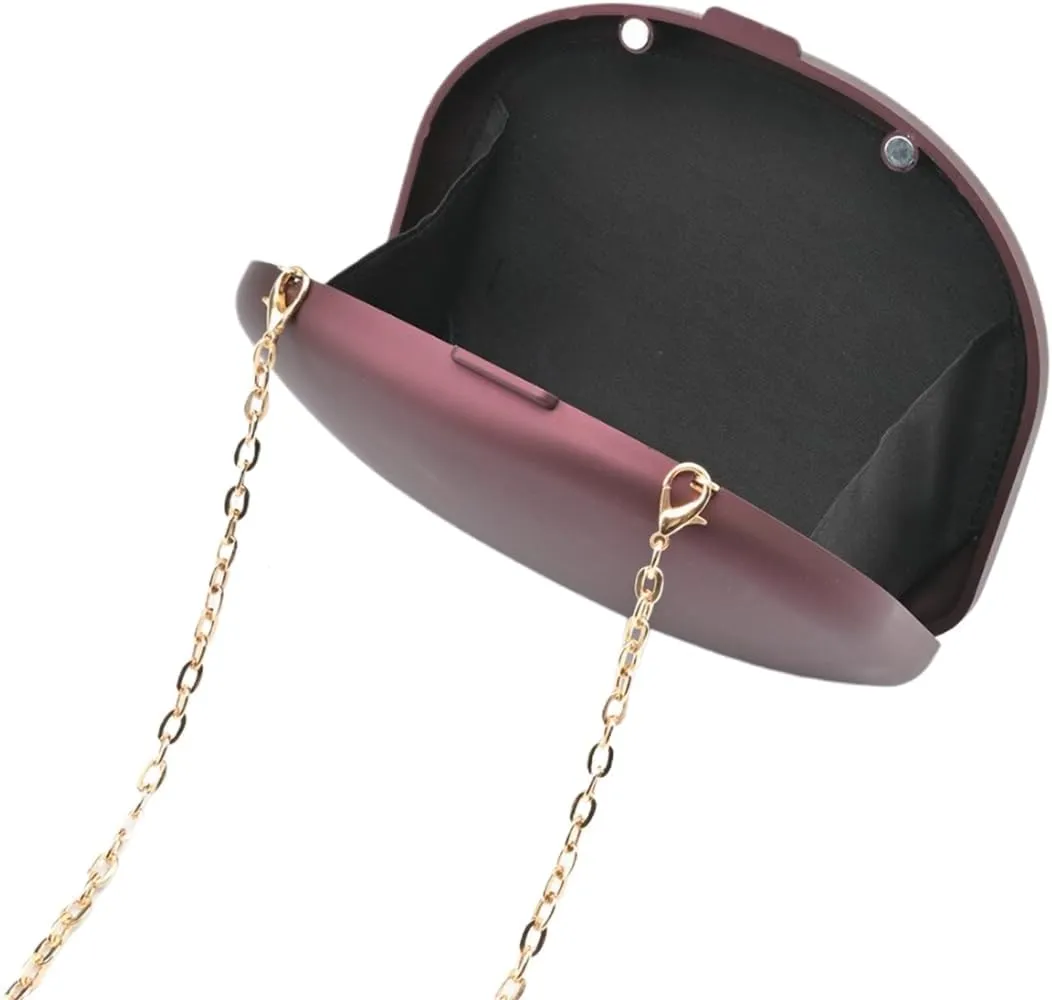 Acrylic Evening Clutch Metal Handle Handbag Shell Shape Shoulder Crossbody Bag for Wedding Party Causal