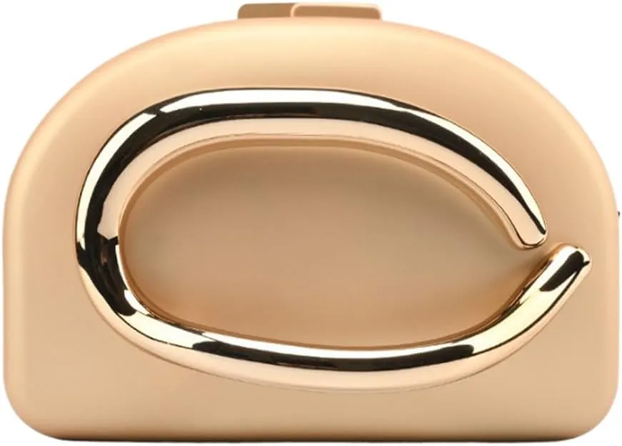 Acrylic Evening Clutch Metal Handle Handbag Shell Shape Shoulder Crossbody Bag for Wedding Party Causal