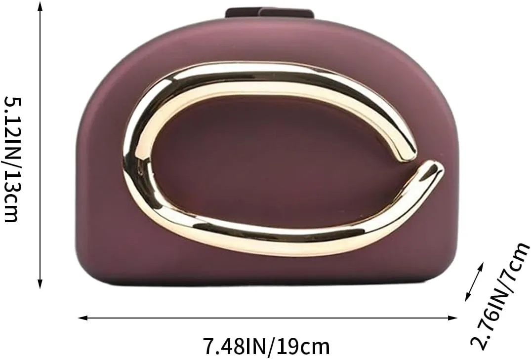 Acrylic Evening Clutch Metal Handle Handbag Shell Shape Shoulder Crossbody Bag for Wedding Party Causal