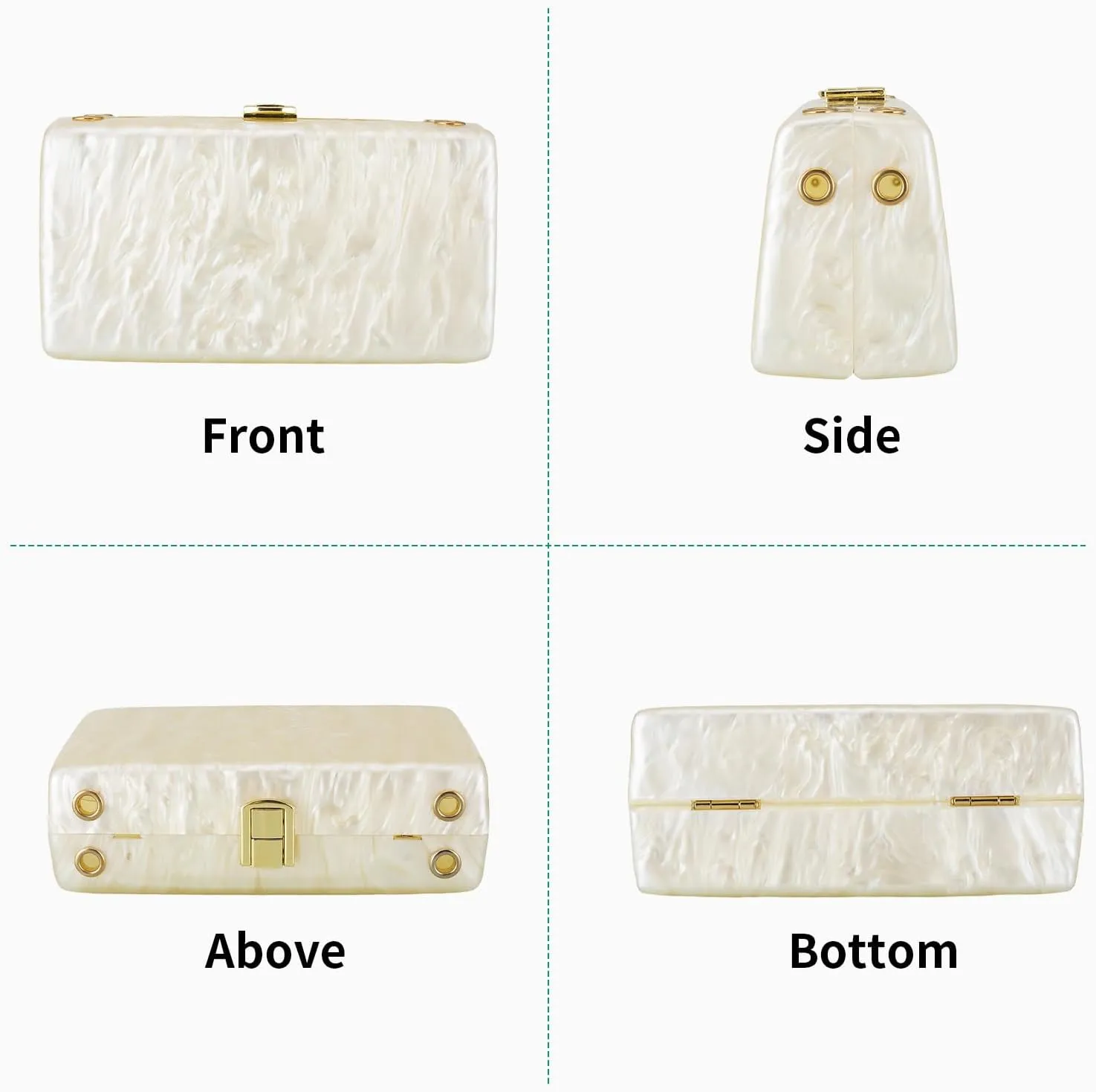 Acrylic Purses Evening Clutch Bag Marbling Handbags for Women Cross Body Bag with Pearl Chain Formal Wedding Prom Party