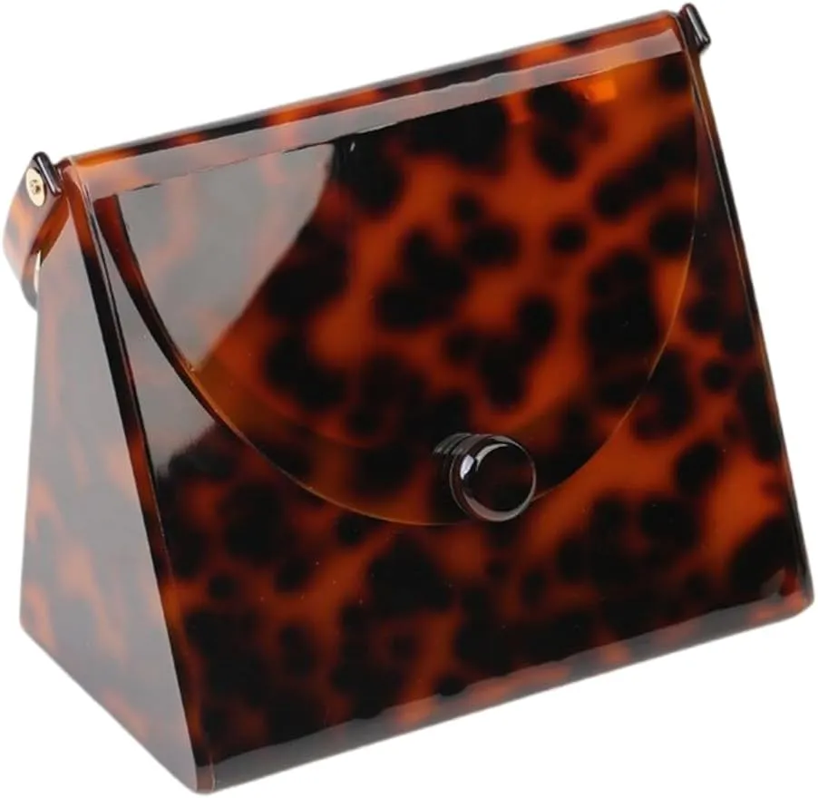 Acrylic Women Evening Clutch Unique Triangle Handbag Elegant Twist Top Handle Purse Bags for Wedding Party Cocktail