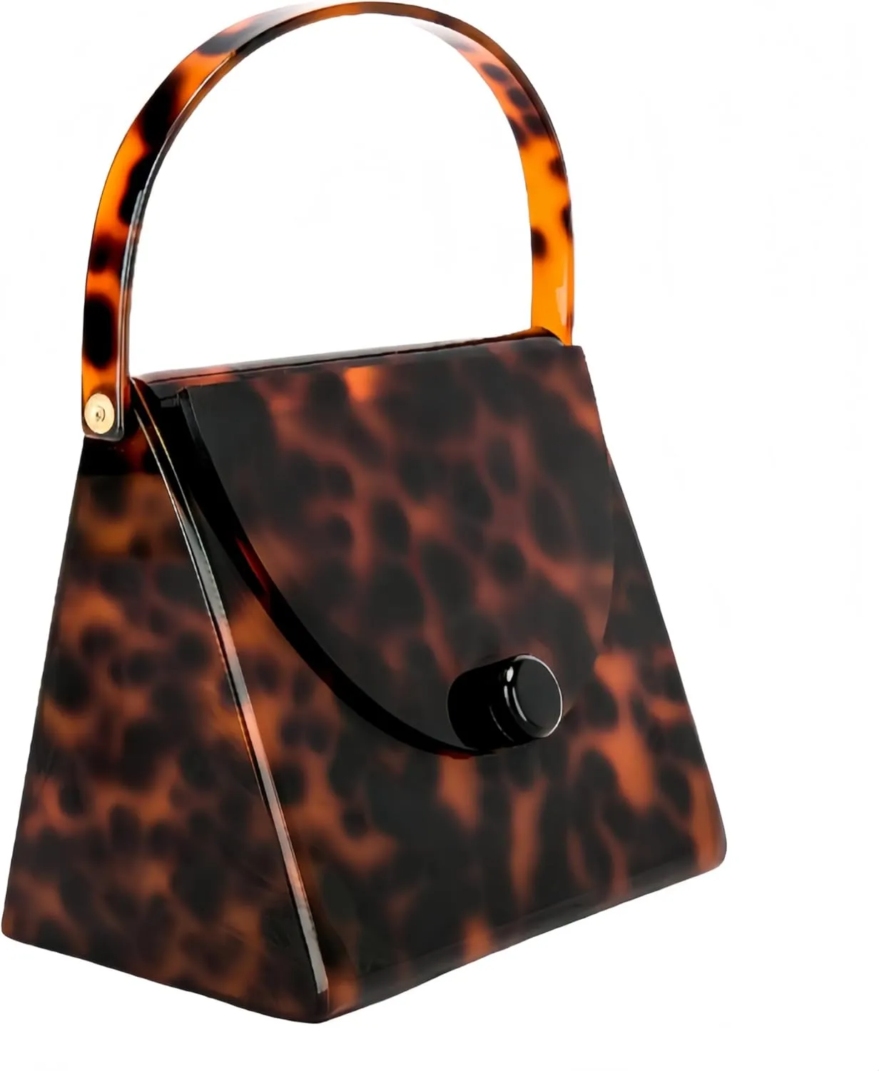 Acrylic Women Evening Clutch Unique Triangle Handbag Elegant Twist Top Handle Purse Bags for Wedding Party Cocktail