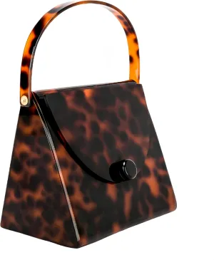 Acrylic Women Evening Clutch Unique Triangle Handbag Elegant Twist Top Handle Purse Bags for Wedding Party Cocktail