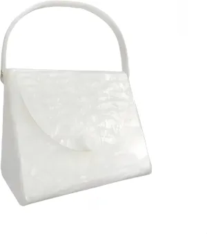 Acrylic Women Evening Clutch Unique Triangle Handbag Elegant Twist Top Handle Purse Bags for Wedding Party Cocktail