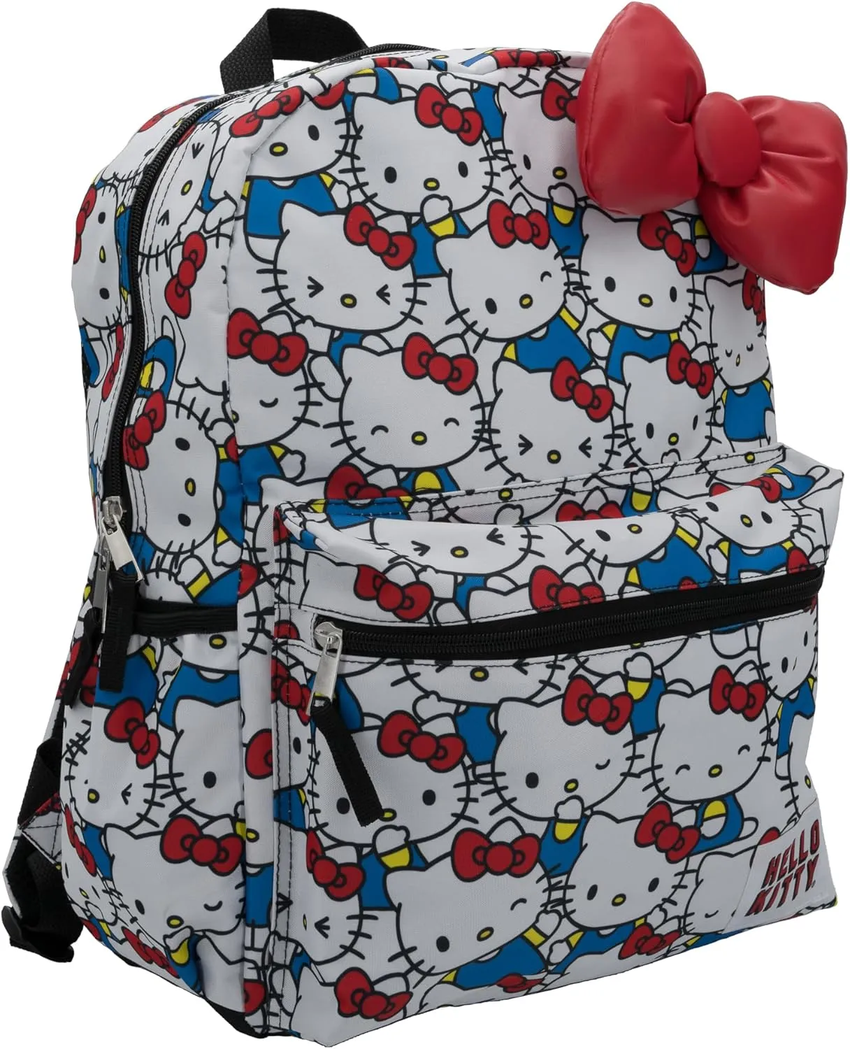AI ACCESSORY INNOVATIONS Hello Kitty Kawaii Backpack, 16 Allover Print with 3D Iconic Hello Kitty Bow