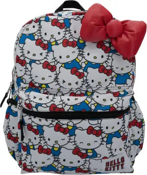 AI ACCESSORY INNOVATIONS Hello Kitty Kawaii Backpack, 16 Allover Print with 3D Iconic Hello Kitty Bow