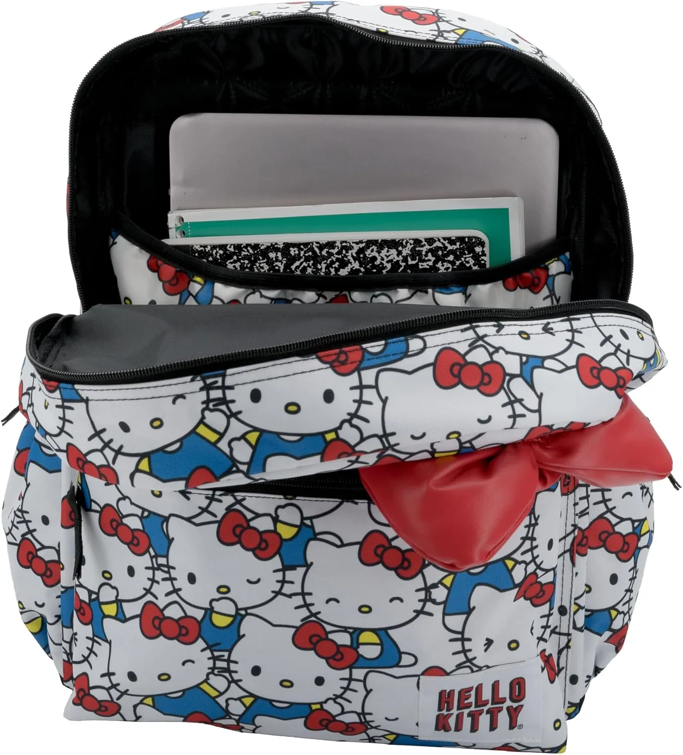 AI ACCESSORY INNOVATIONS Hello Kitty Kawaii Backpack, 16 Allover Print with 3D Iconic Hello Kitty Bow