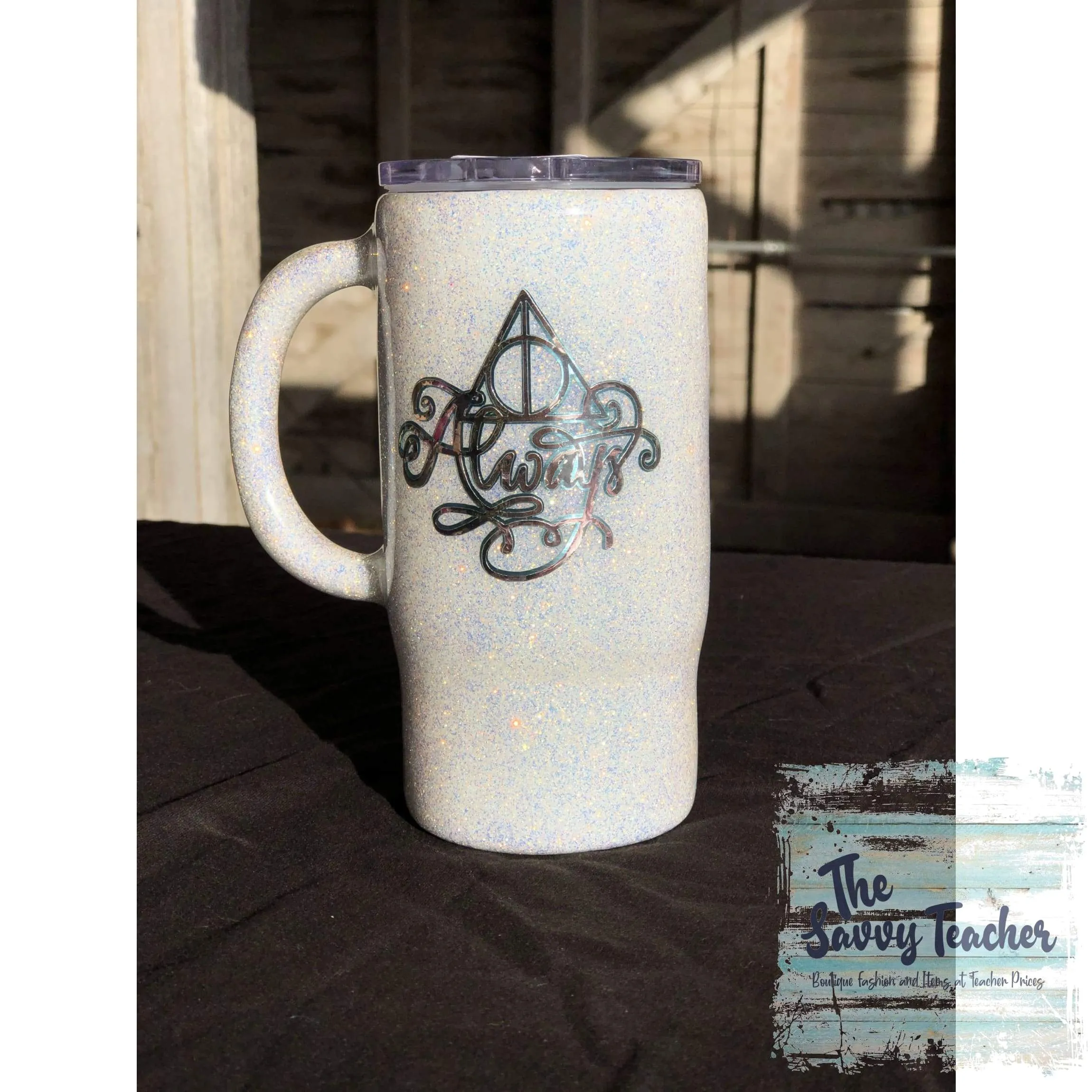 Always White Glitter Tumbler