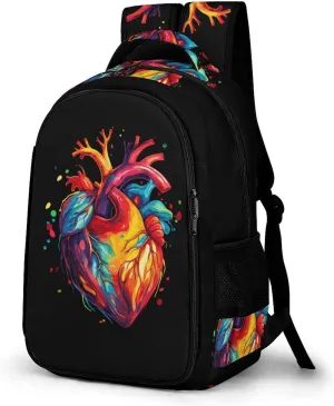 Anatomical Heart Print Travel Laptop Backpack Durable Computer Bag Casual Daypack Work Backpack for Women & Men