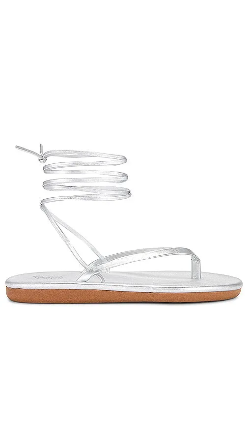 Ancient Greek Sandals Sahara Flip Flop Sandal in Metallic Silver