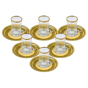 Angela Arabic Tea Cup And Saucer Set of 12 Pcs