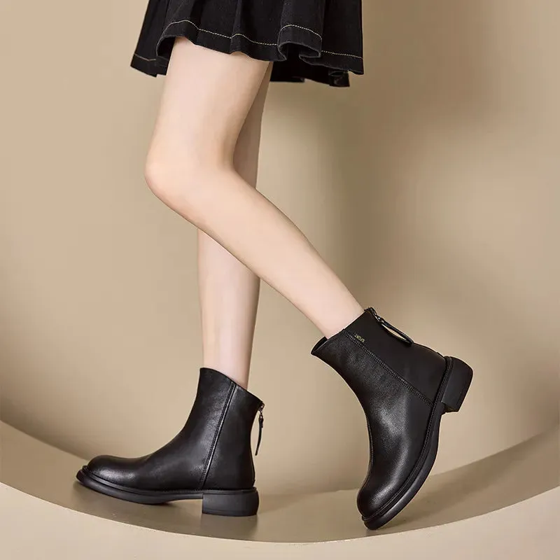 Ankle Boots Genuine Leather - Sylvia