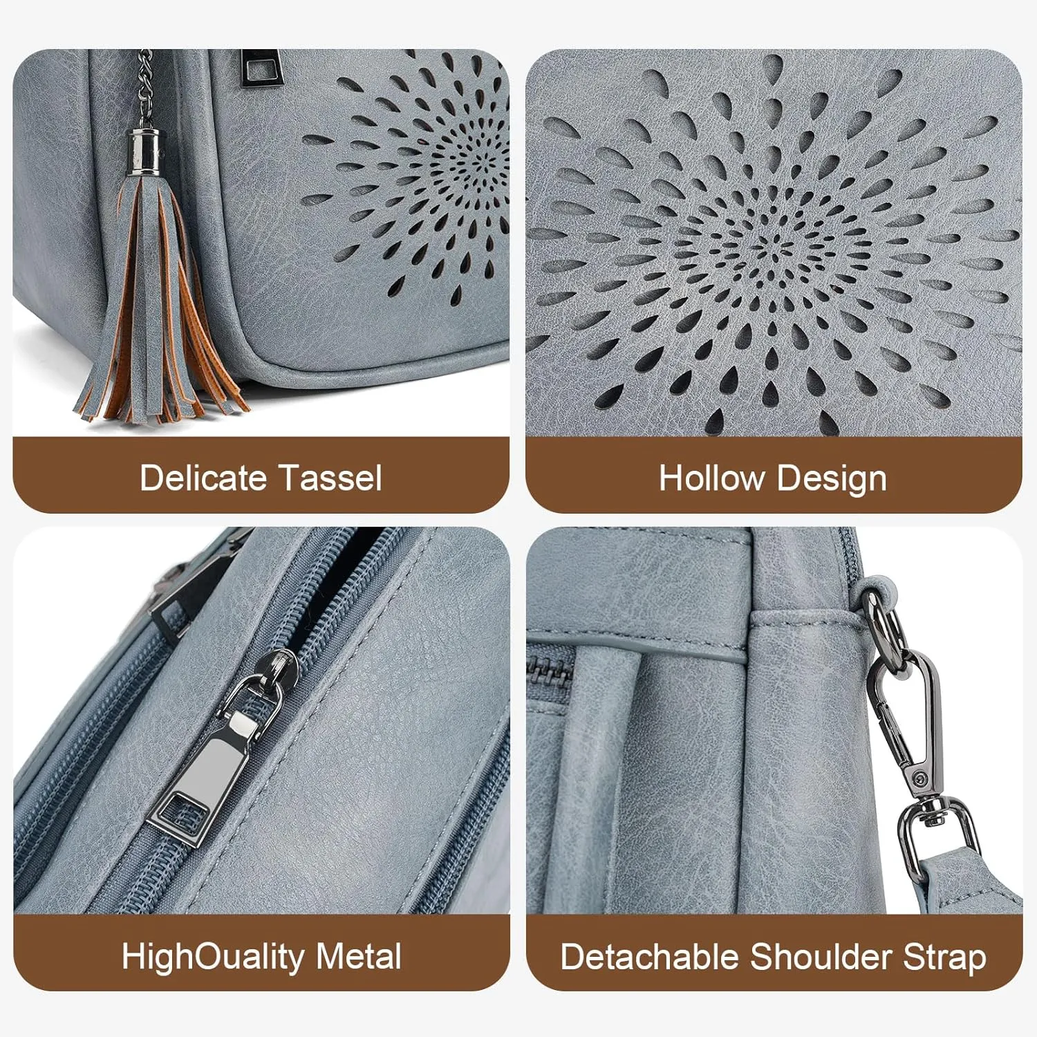 APHISON Crossbody Purse for WomenSmall Crossbody Bags Trendy Vegan Leather Shoulder bag with Adjustable Strap and Tassel