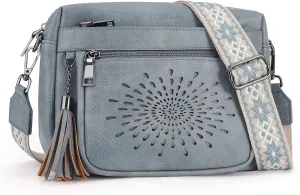 APHISON Crossbody Purse for WomenSmall Crossbody Bags Trendy Vegan Leather Shoulder bag with Adjustable Strap and Tassel