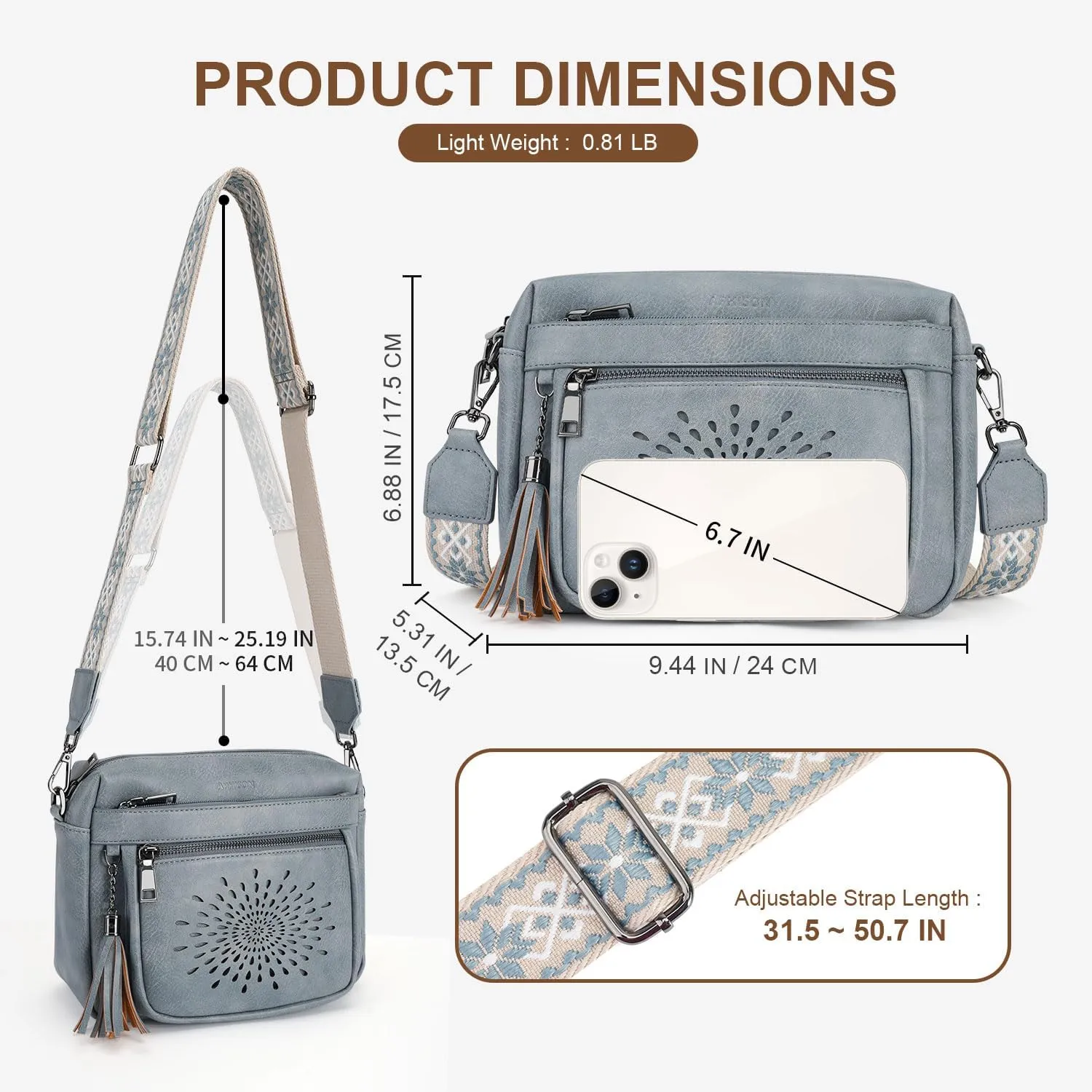 APHISON Crossbody Purse for WomenSmall Crossbody Bags Trendy Vegan Leather Shoulder bag with Adjustable Strap and Tassel