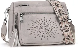 APHISON Crossbody Purse for WomenSmall Crossbody Bags Trendy Vegan Leather Shoulder bag with Adjustable Strap and Tassel