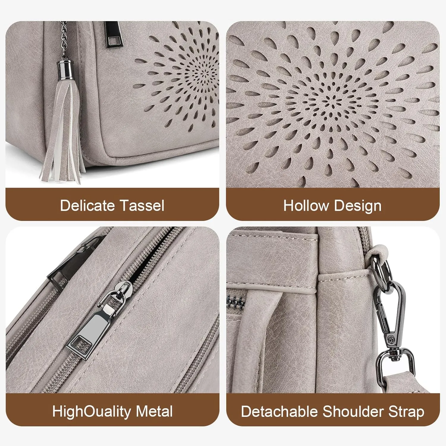 APHISON Crossbody Purse for WomenSmall Crossbody Bags Trendy Vegan Leather Shoulder bag with Adjustable Strap and Tassel